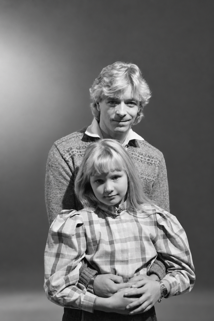Timo Tervo ja hänen tyttärensä Jonna Tervomaa yhdessä Syksyn Sävel -harjoituksissa vuonna 1983.
